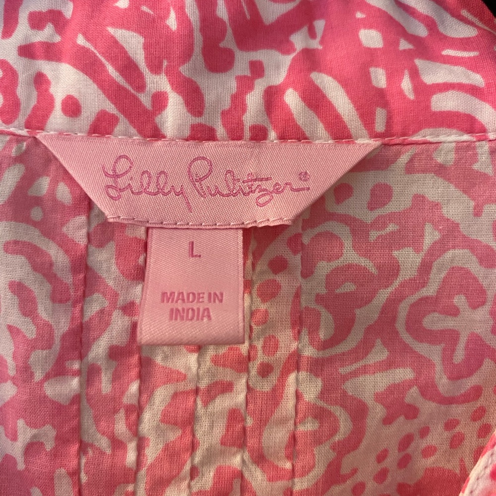 Lilly Pulitzer Patterned Pink Coral tunic size Large Excellent Condition - Picture 3 of 7